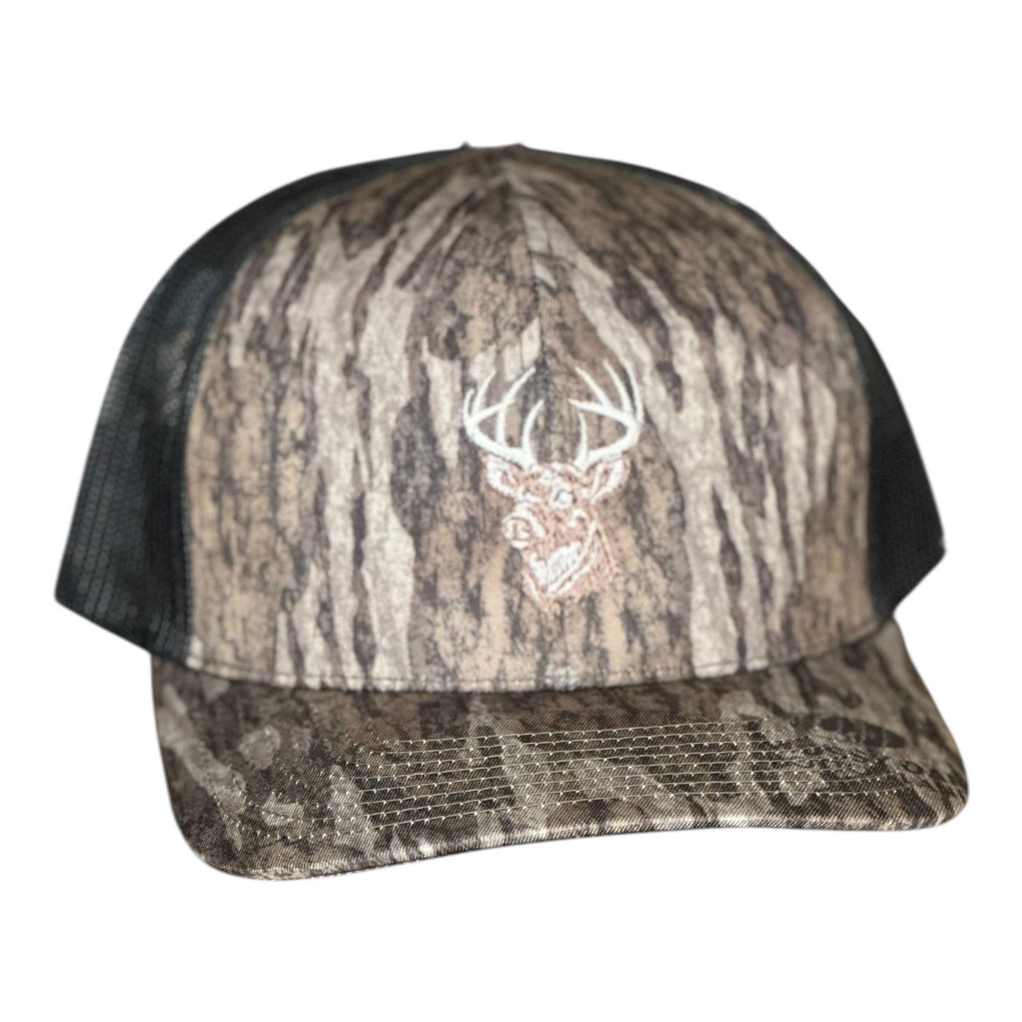 GHC "WHAT THE BUCK?" MOSSY OAK NEW BOTTOMLAND/CHARCOAL