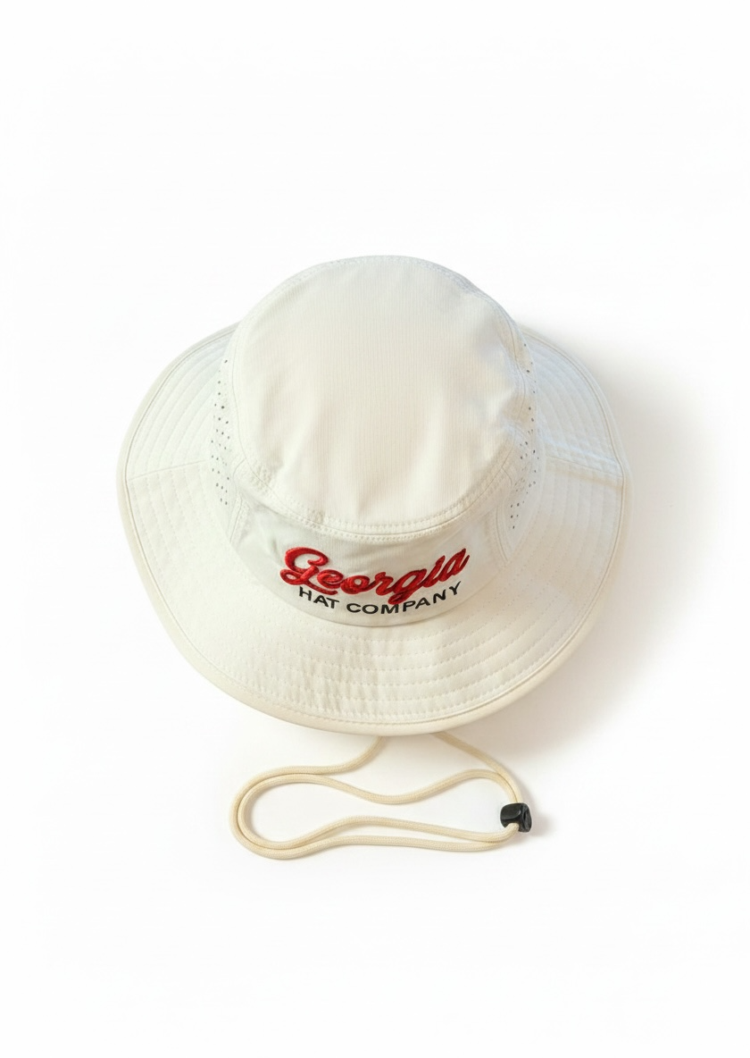 Georgia Hat Company Bucket/Boonie-White w/Red