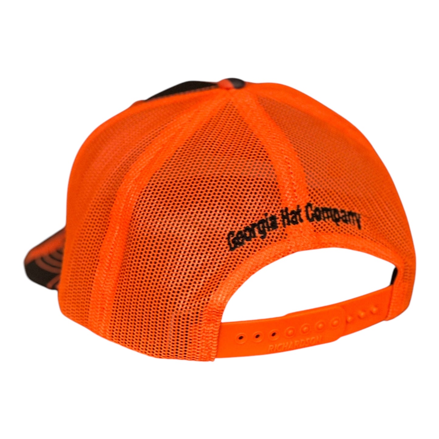 3-D Embroidered Georgia Hat Company Logo Richardson 112PFP Camo/Neon Orange