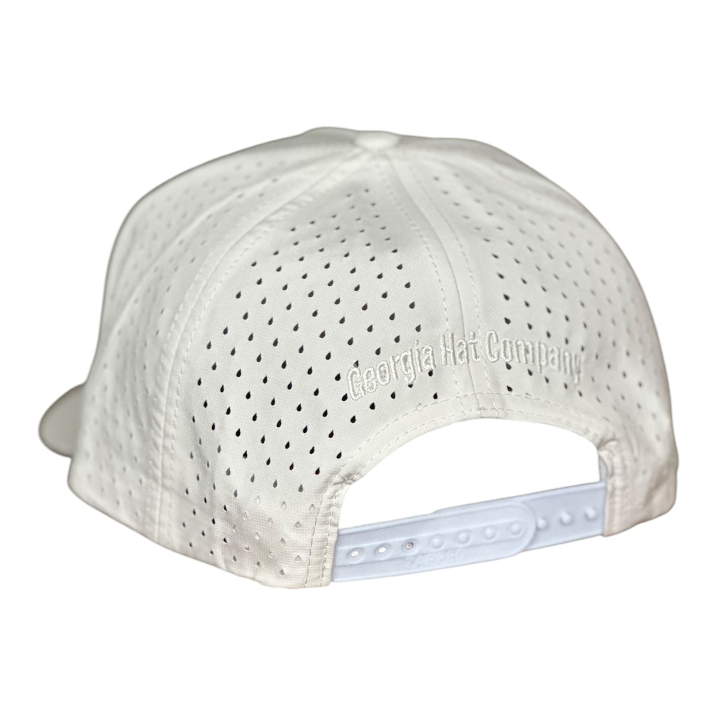 3-D Embroidered Georgia Hat Company Logo Zapped Blackhawk/White