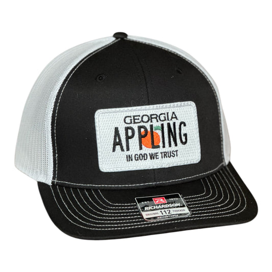 "MADE IN APPLING" Patch Hat Richardson 112 Black/White