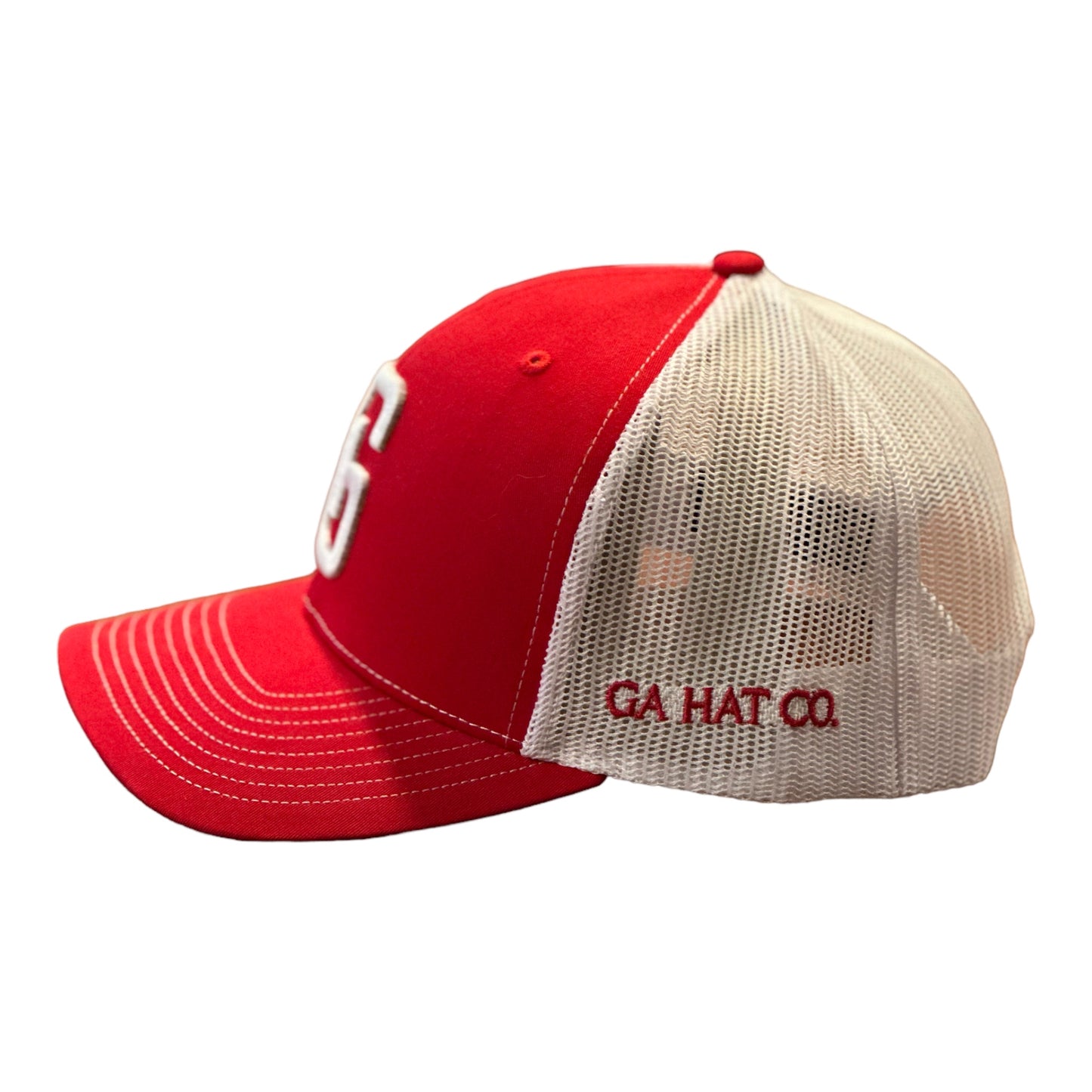 3-D Embroidered Georgia Hat Company Logo Richardson 112 Red/White