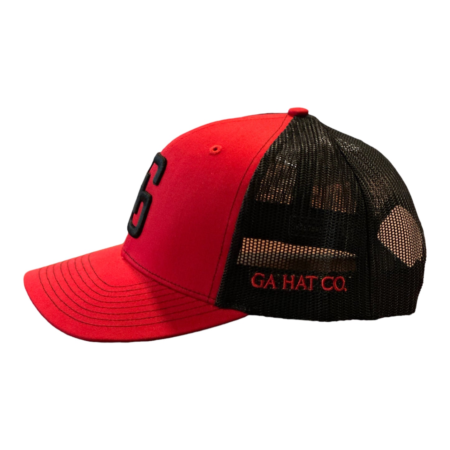 3-D Embroidered Georgia Hat Company Logo Richardson 112 Red/ Black