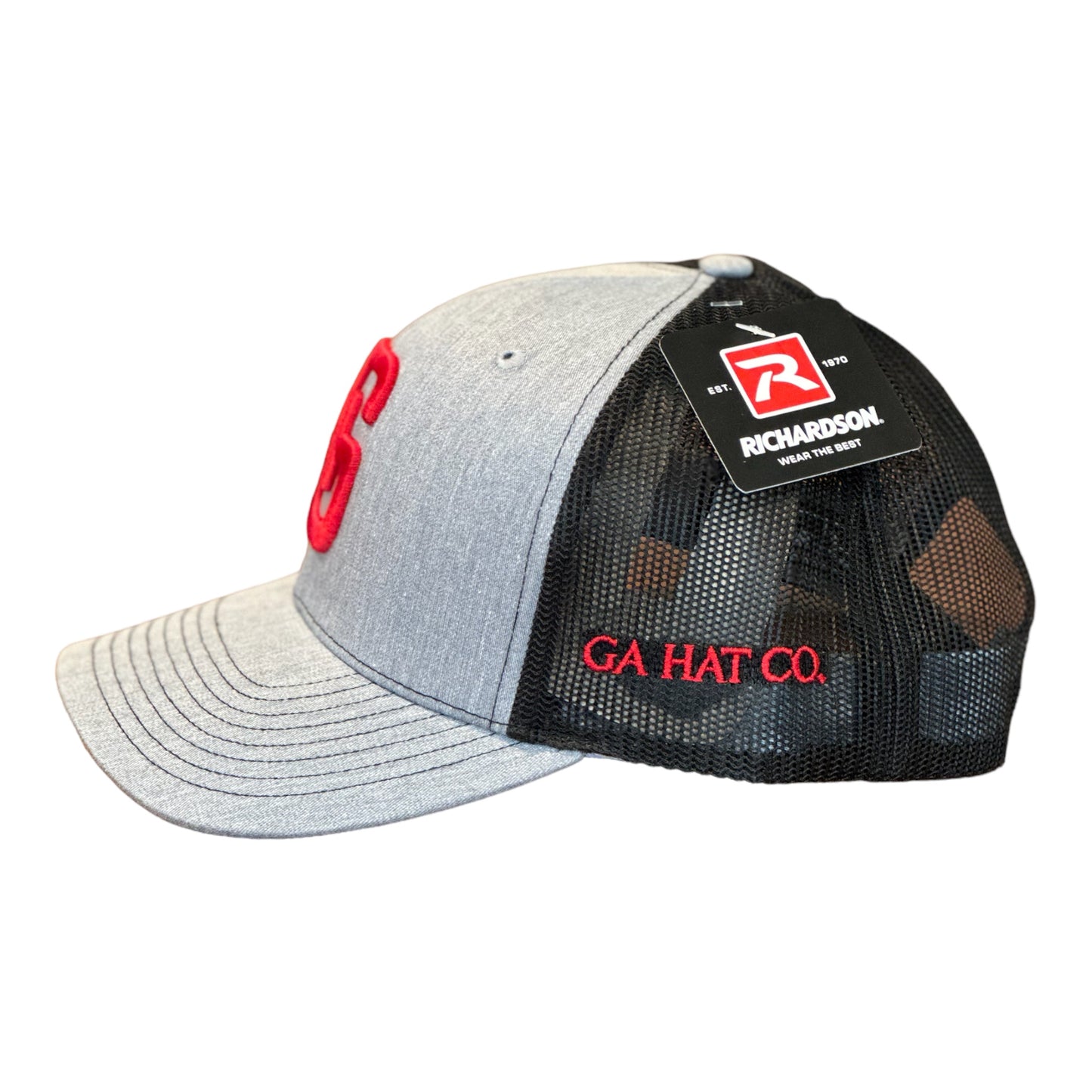 3-D Embroidered Georgia Hat Company Logo Richardson 112 Grey/Black
