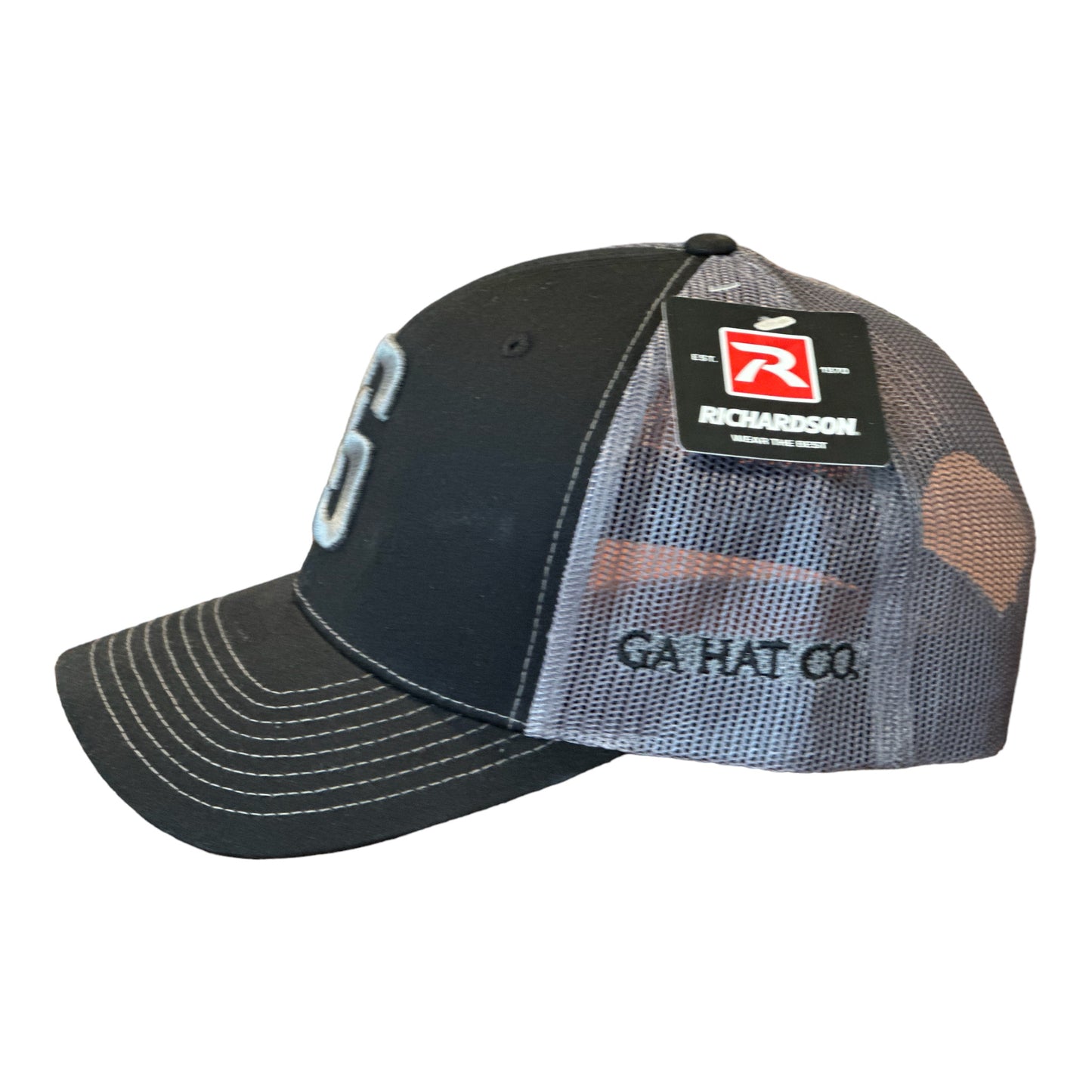 3-D Embroidered Georgia Hat Company Logo Richardson 112 Black/Grey