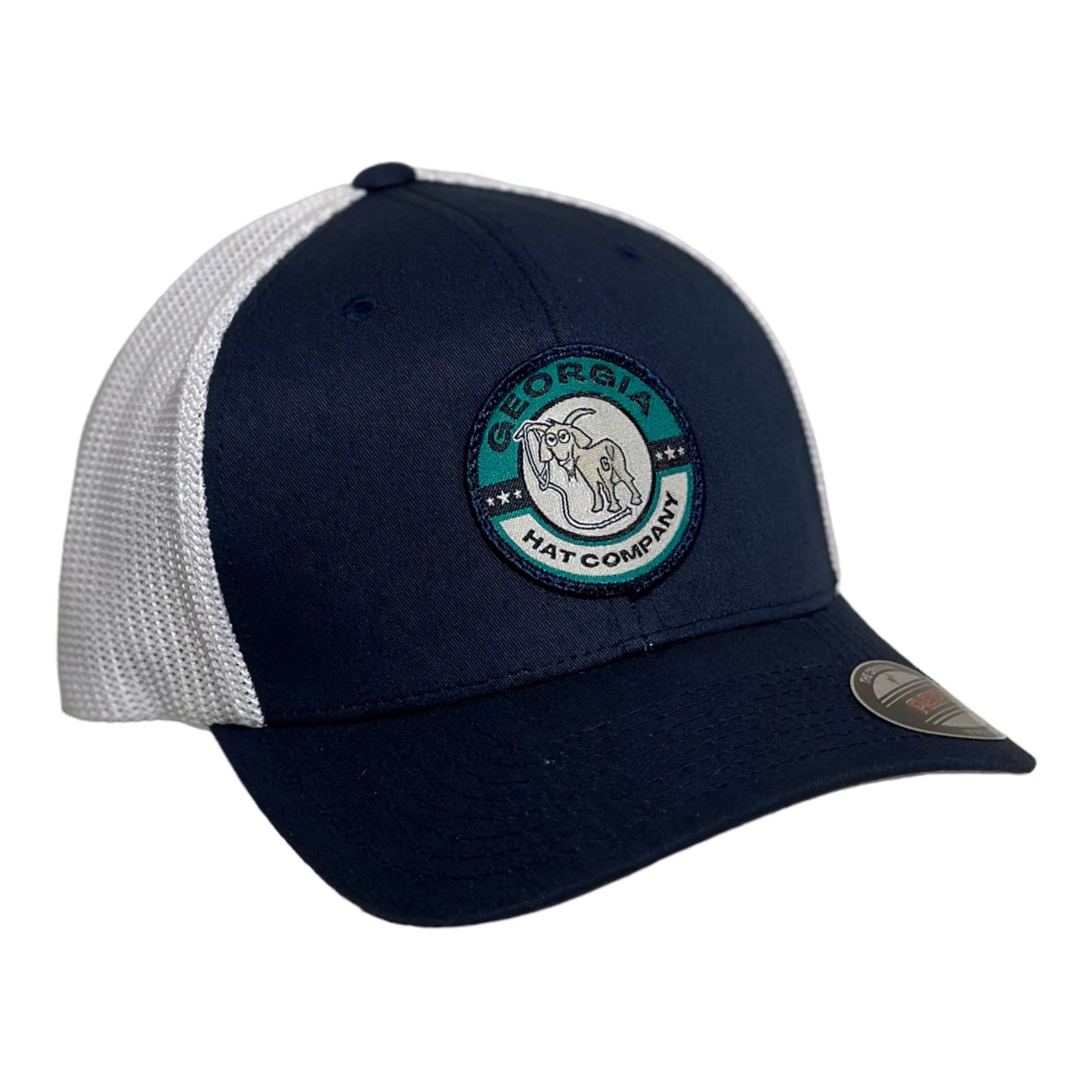 GHC's "Goat Rope" Logo Flex Fit By Yupoong Navy/White