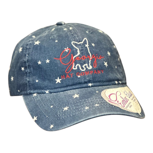 GHC's Corgi Silhouette Infinity Hat  Blue/White Stars