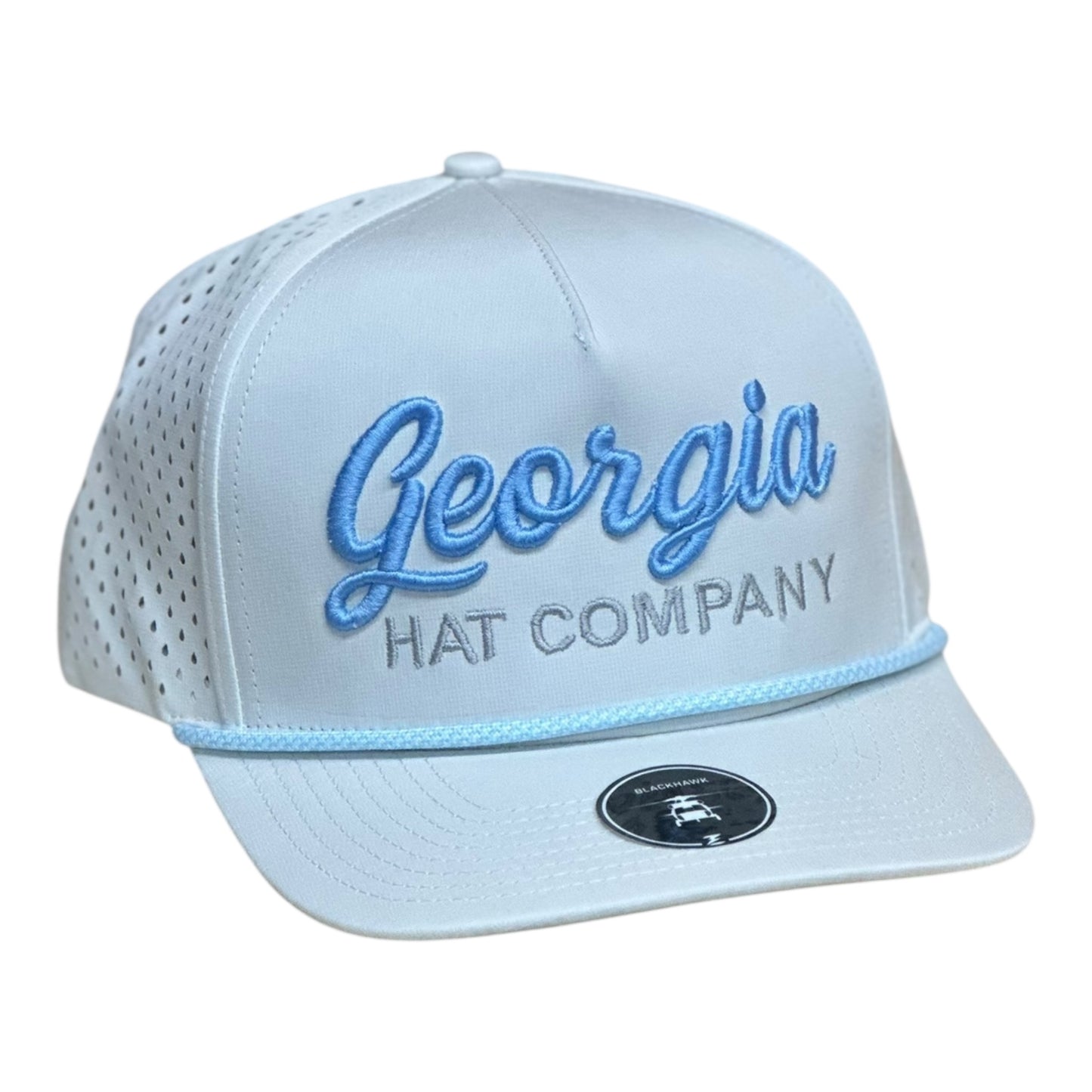 Georgia Hat Company in 3-D/Zapped Blackhawk R+ White/Blue