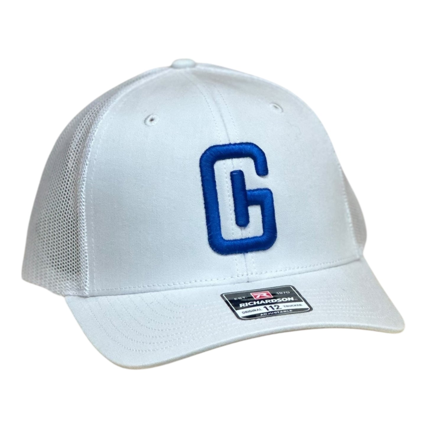 3-D Embroidered Georgia Hat Company Logo Richardson 112 White/Royal Blue