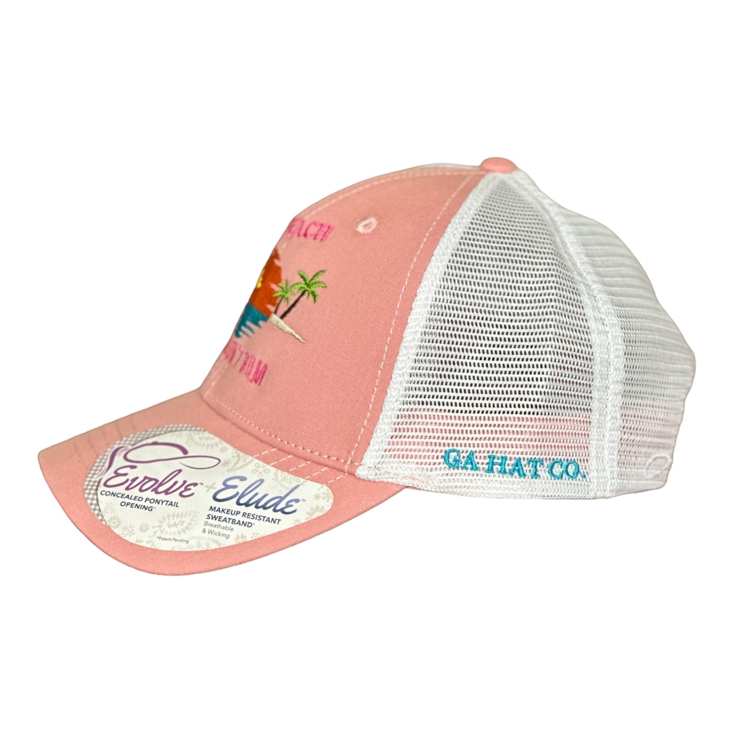 GHC'S "Some Beach" Ladies Fit Infinity Snapback Trucker/Light Pink