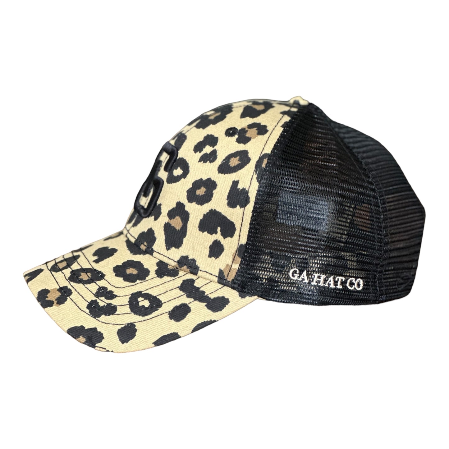 3-D Embroidered Georgia Hat Company Logo Ladies Fit Infinity Snapback Trucker/Leopard Print