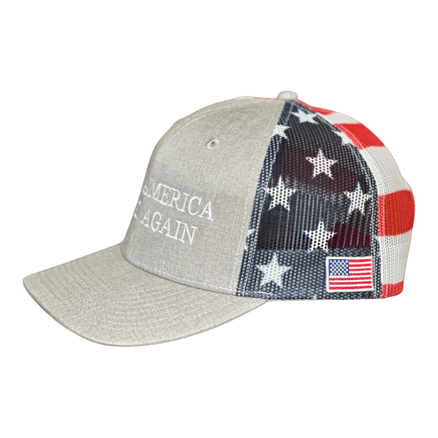 GHC's "MAKE AMERICA GREAT AGAIN" w/5.56 Bullet Stars & Stripes Heather Grey /White