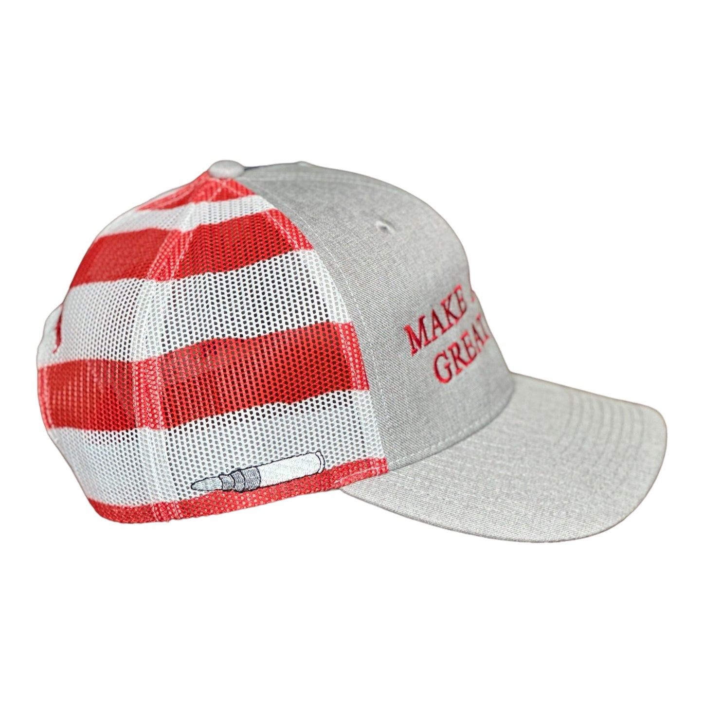 GHC's "MAKE AMERICA GREAT AGAIN" w/5.56 Bullet Stars & Stripes Heather Grey /Red