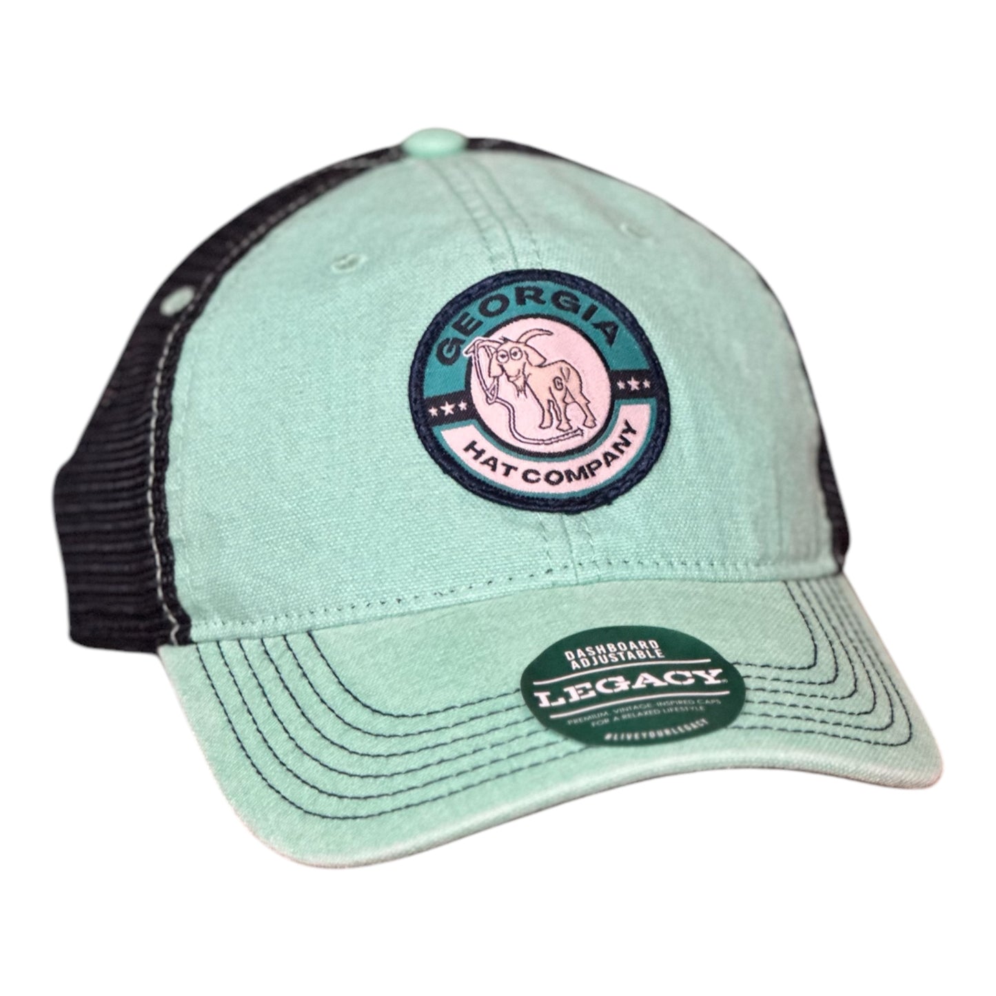 GHC's "Goat Rope" Patch/Dashboard Trucker-LEGACY DTA Spearmint/ Navy