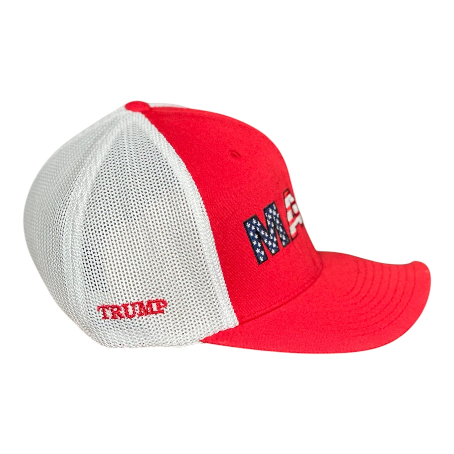 GHC's Embroidered "MAGA" Stars and Stripes Flex Fit by Yupoong Red/White