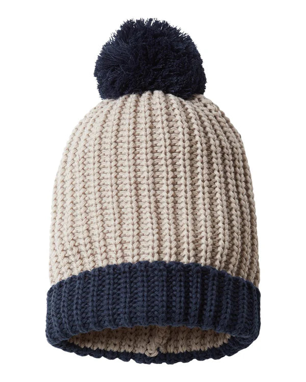 GHC's Embroidered "G" Richardson 143 Chunk Cable With Pom/Stone w/Navy