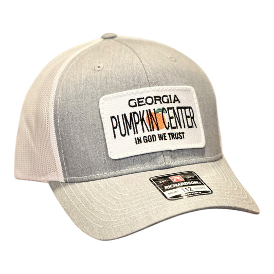 GHC's "In God We Trust" PUMPKIN CENTER Patch Hat Richardson 112 Hthr Grey/White