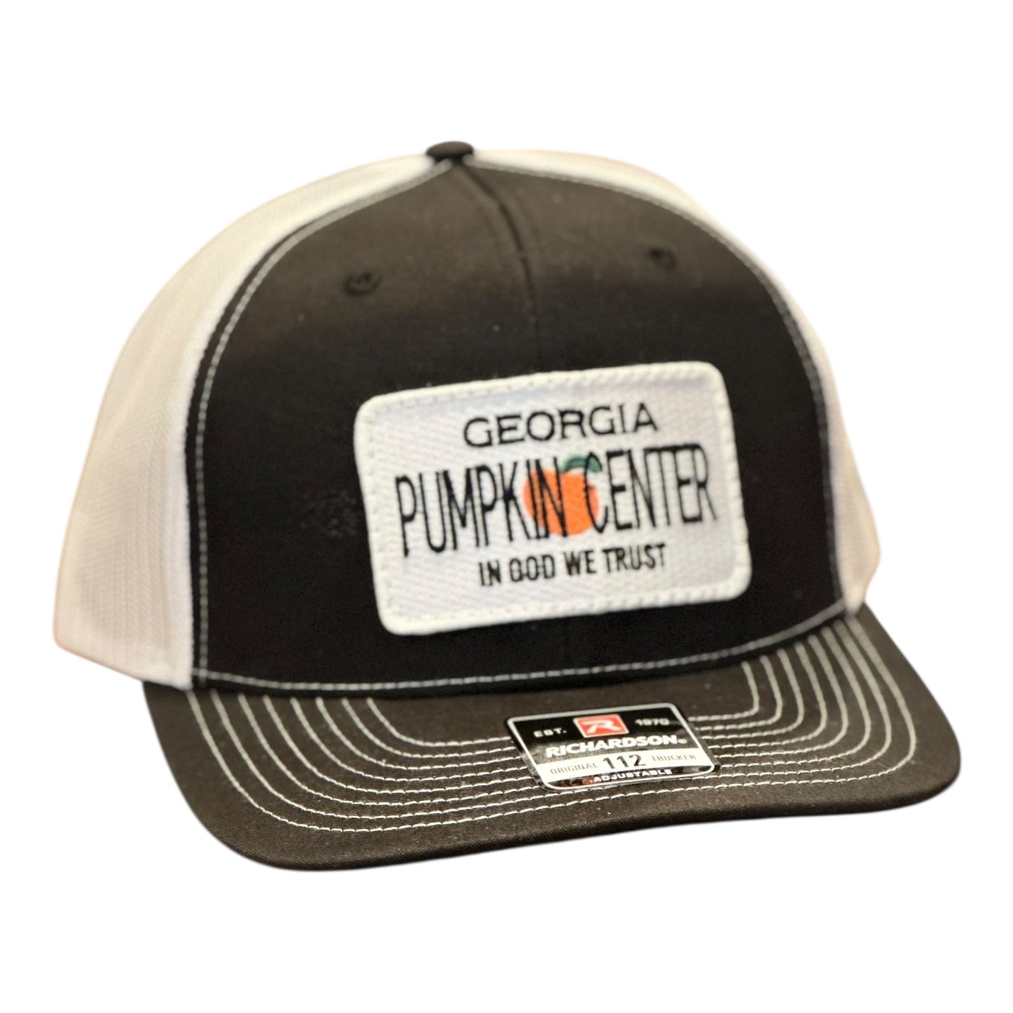 GHC's "In God We Trust" PUMPKIN CENTER Patch Hat Richardson 112 Black/White