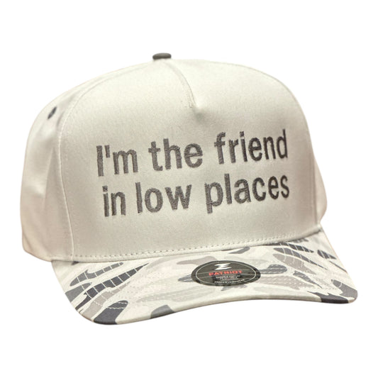 GHC's Embroidered "I'm the Friend in Low Places" Zapped Patriot/Camo Grey