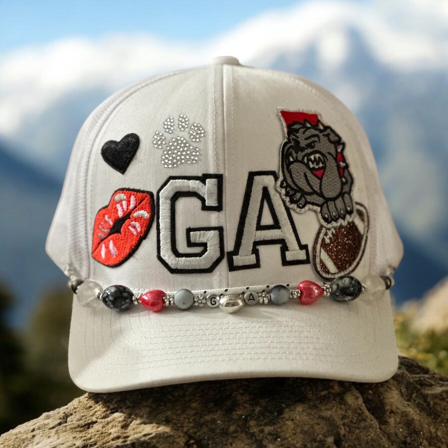 Georgia Hat Company's Custom Decorated Georgia Bulldog Hat White