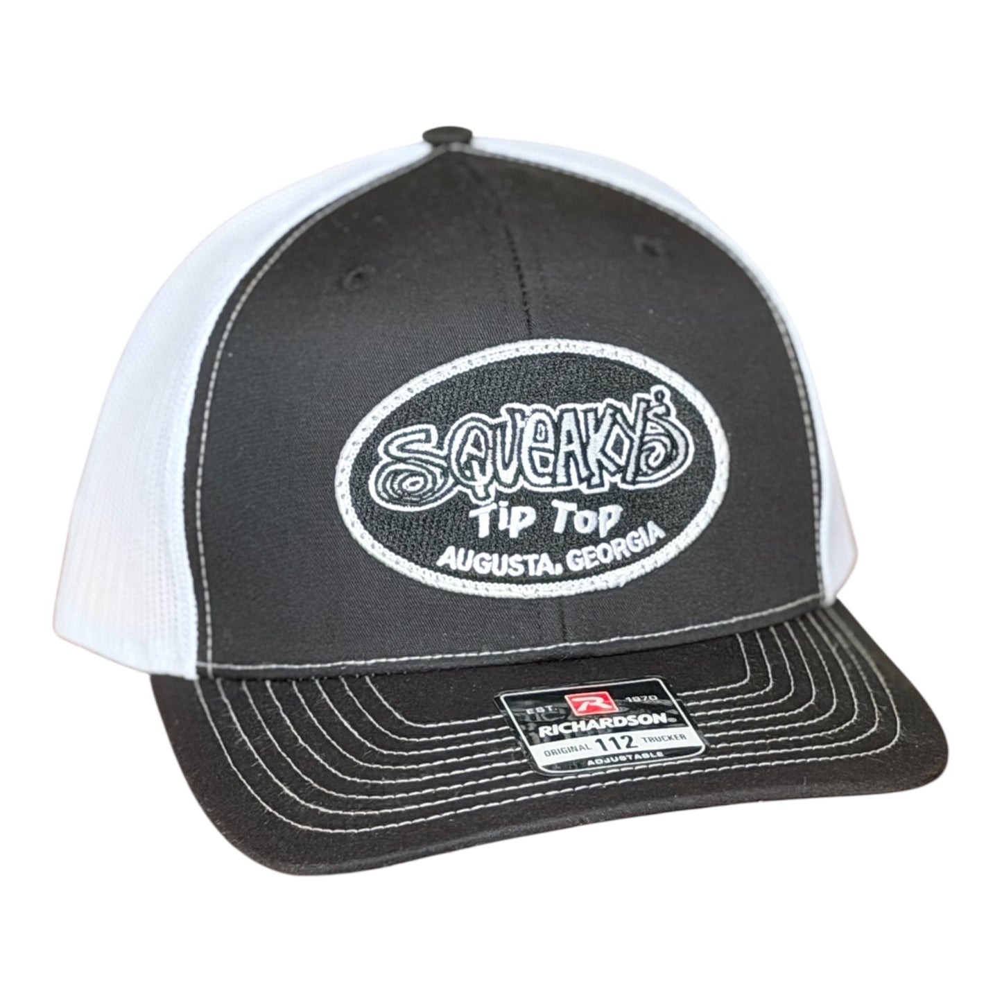 SQUEAKY'S TIP TOP Patch Hat Richardson 112 Black/White