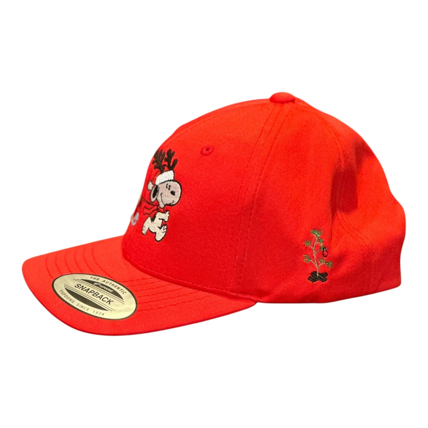 YOUTH- GHC's Embroidered Snoopy/Woodstock Sleigh Yupoong Snapback/Red