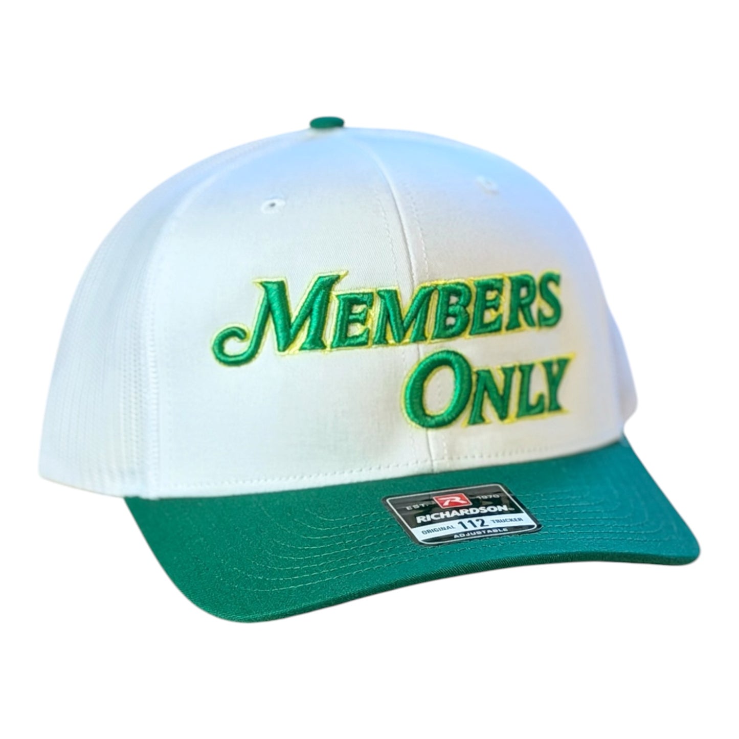 GHC's 3D Embroidered "Members Only"  Richardson 112 White w/Kelly