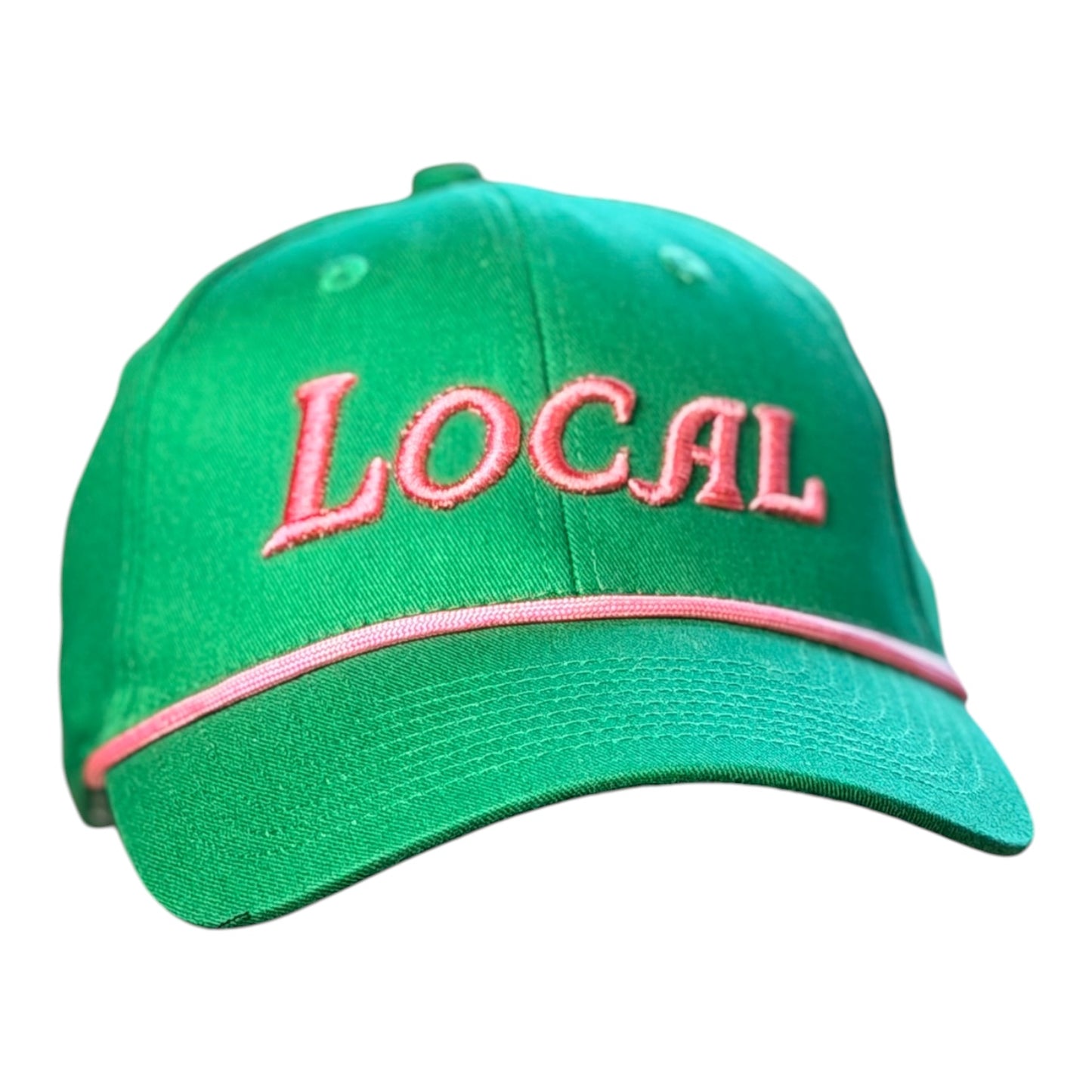 YOUTH- GHC's 3-D Embroidered "LOCAL"/Green w/Pink
