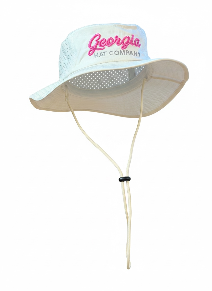 Georgia Hat Company Bucket/Boonie-White w/Pink