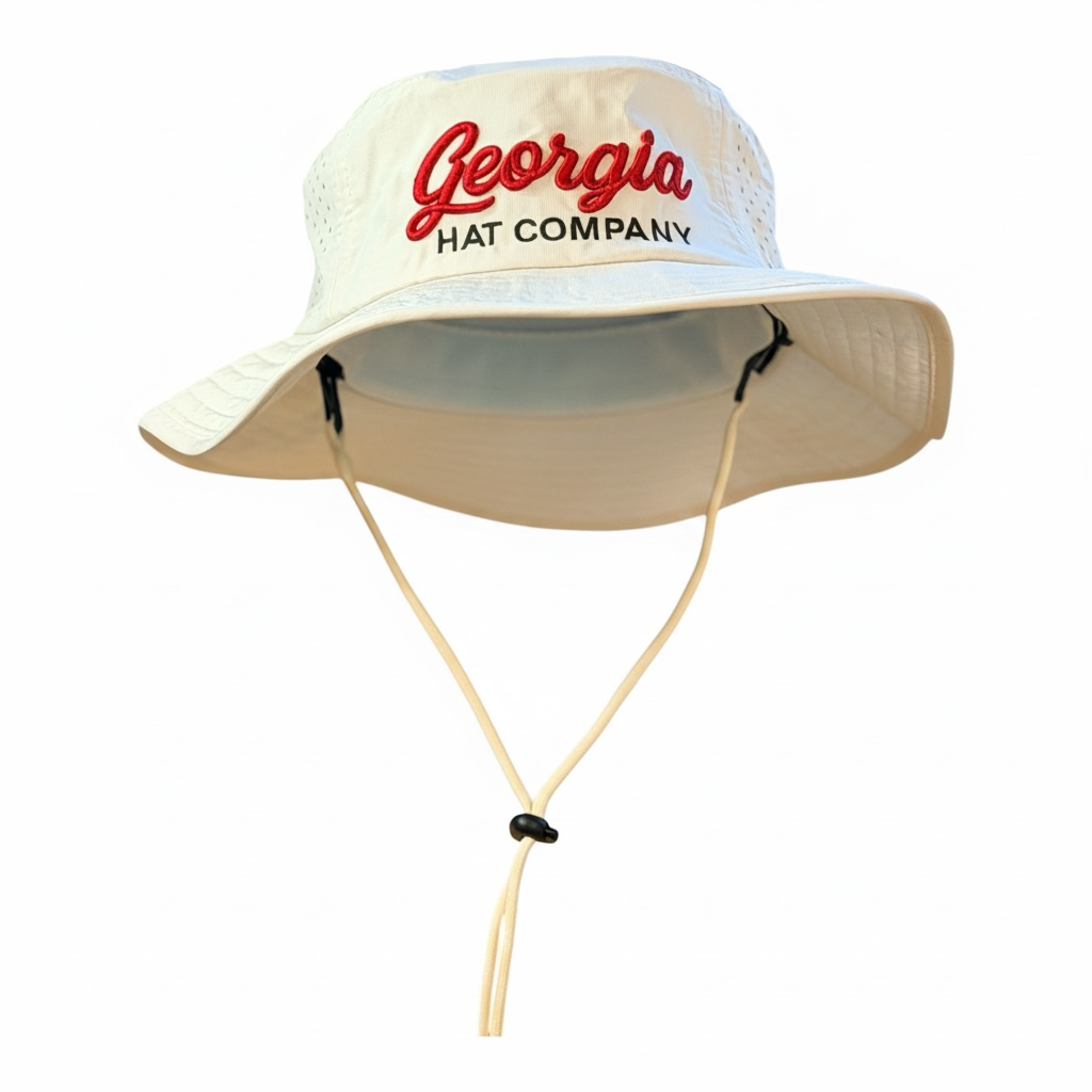 Georgia Hat Company Bucket/Boonie-White w/Red