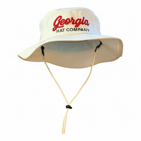Georgia Hat Company Bucket/Boonie-White w/Red