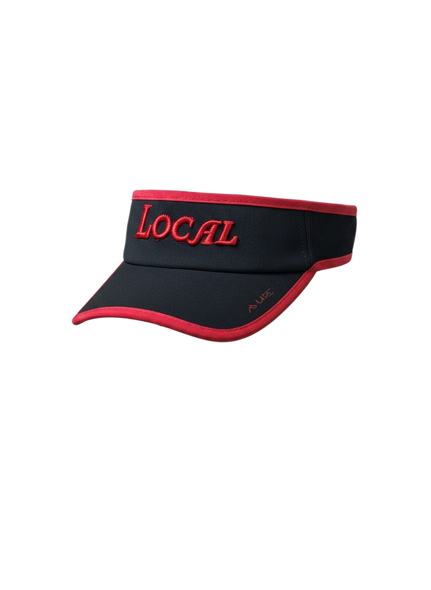 GHC Embroidered "Local" 510 V Lite All-Sport Visor/Black w/Red