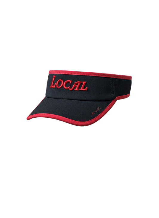 GHC Embroidered "Local" 510 V Lite All-Sport Visor/Black w/Red