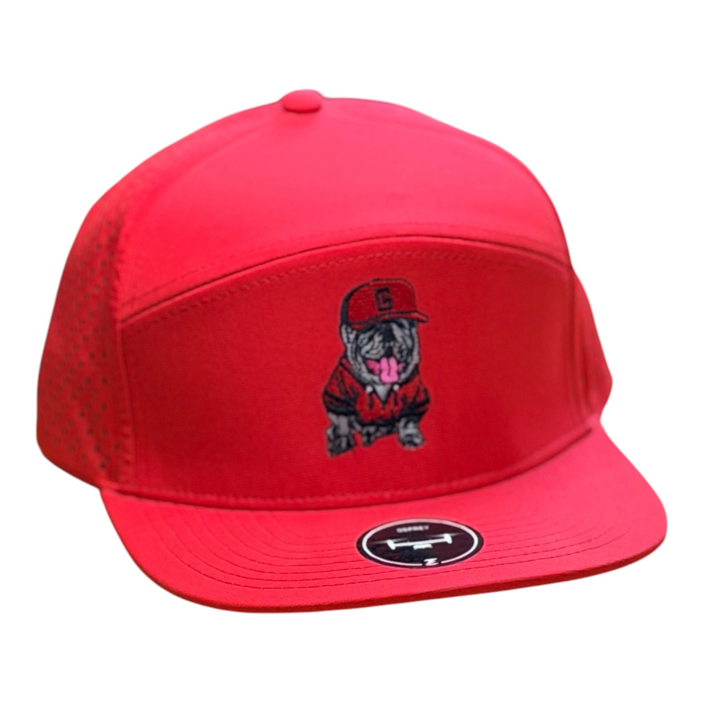 YOUTH GHC's Embroidered "BULLDOG" Zapped Headwear-Osprey/Red