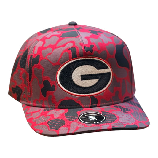Georgia Hat Company's Bulldog "G" Zapped Blackhawk- Camo Red/Black