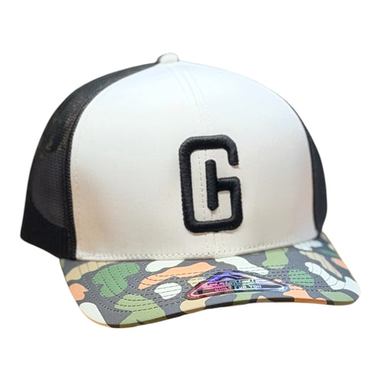 3-D Embroidered GHC Logo in Black P686 Weekender- White/Camo/Black