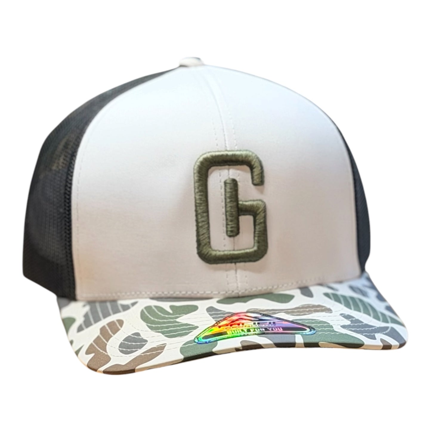 3-D Embroidered GHC Logo in Olive P686 Weekender- White/Camo/Black