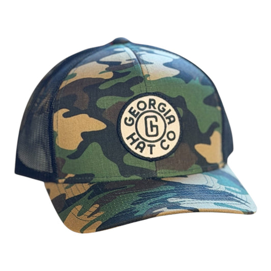 GHC's Bullseye" Patch Camo Snapback Trucker 108C