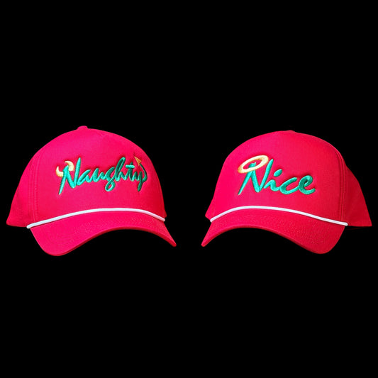 NAUGHTY? OR NICE? Snapback Trucker Style/Red