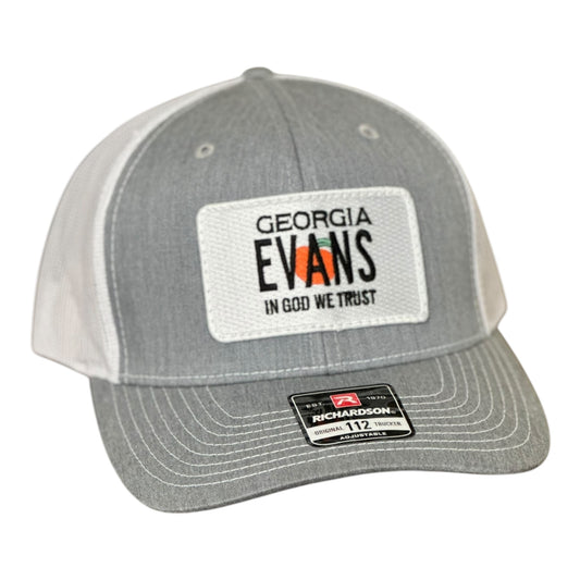 "MY HOMES IN EVANS GEORGIA" Patch Hat Richardson 112 Heather Grey/White