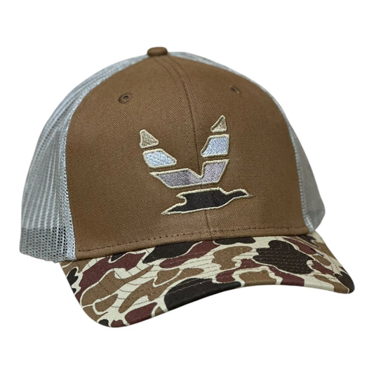 Embroidered "GHC Duck 2" Carmel/Khaki/Brown Duck Camo