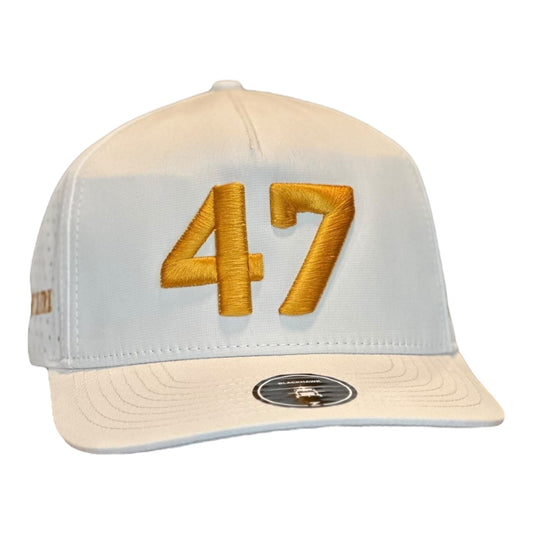 GHC's Charlie Kirk "47"/Zapped Blackhawk/White w/Trump Gold Detail