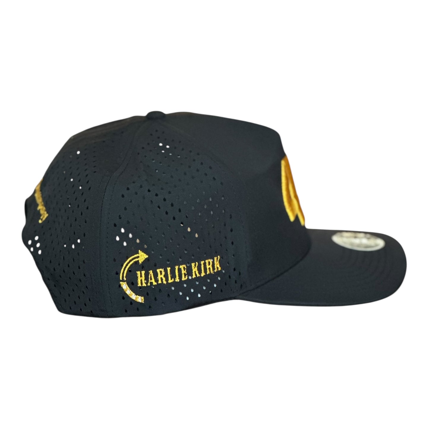 GHC's Charlie Kirk "47"/Zapped Blackhawk/ Black w/Trump Gold Detail
