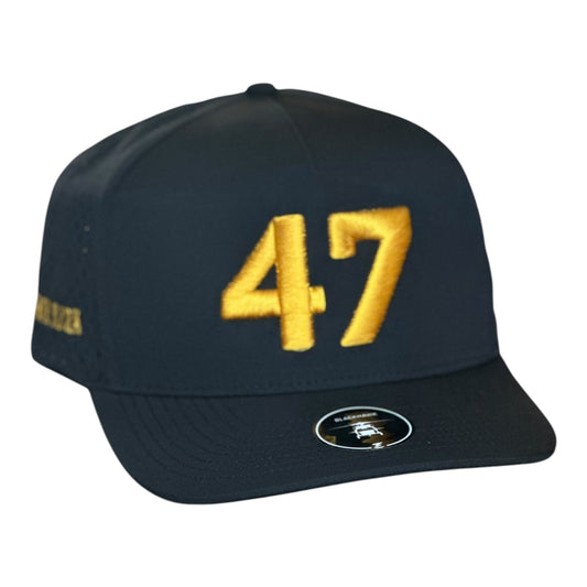 GHC's Charlie Kirk "47"/Zapped Blackhawk/ Black w/Trump Gold Detail