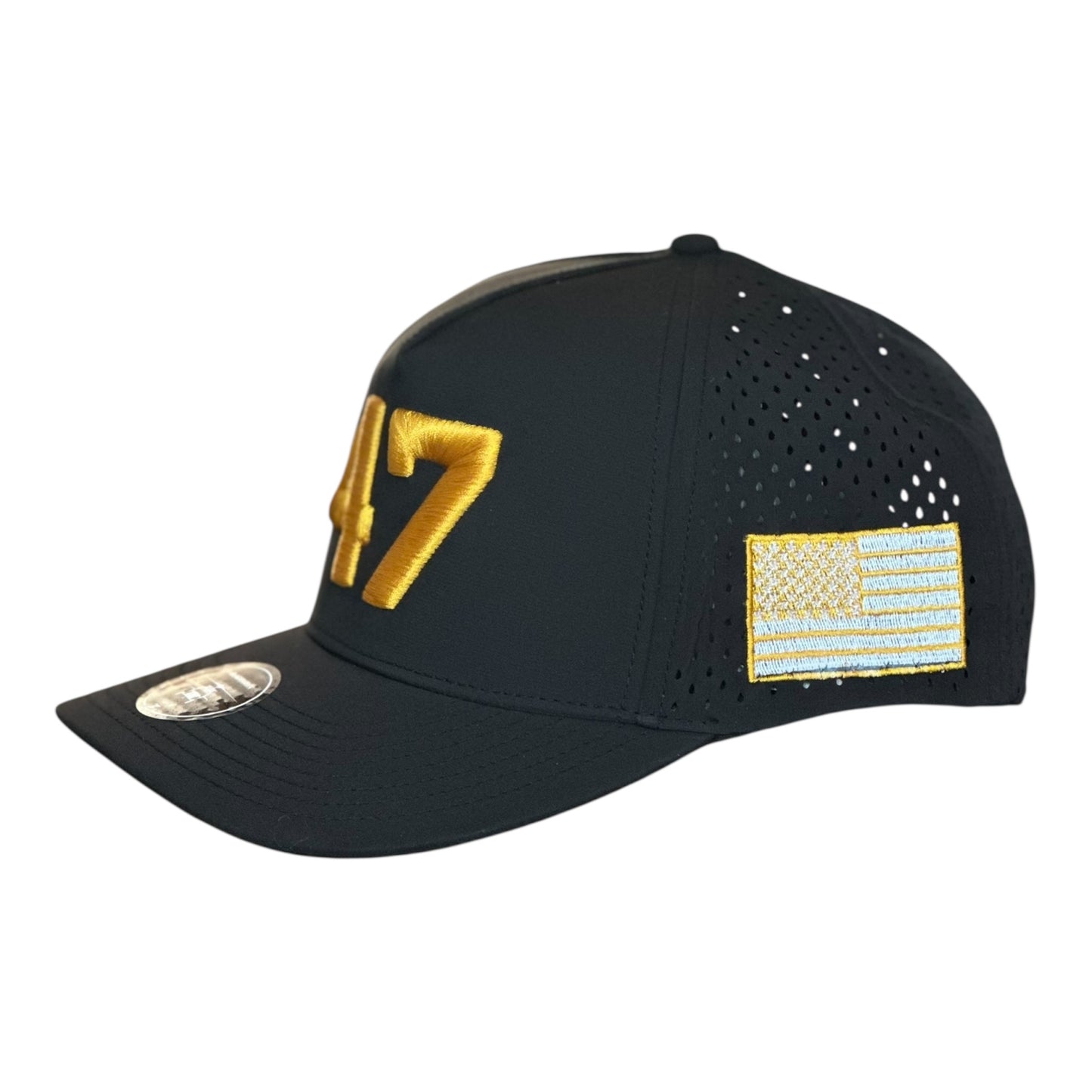 XL Zapped Blackhawk GHC's Charlie Kirk "47"/ Black w/Trump Gold Detail