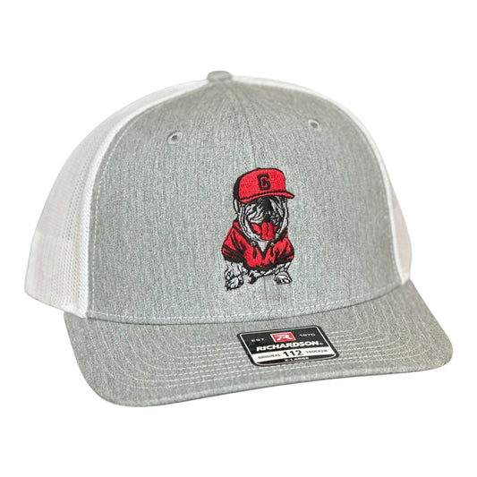 XLarge- GHC's Embroidered Bulldog Richardson 112-XL Heather Grey/White