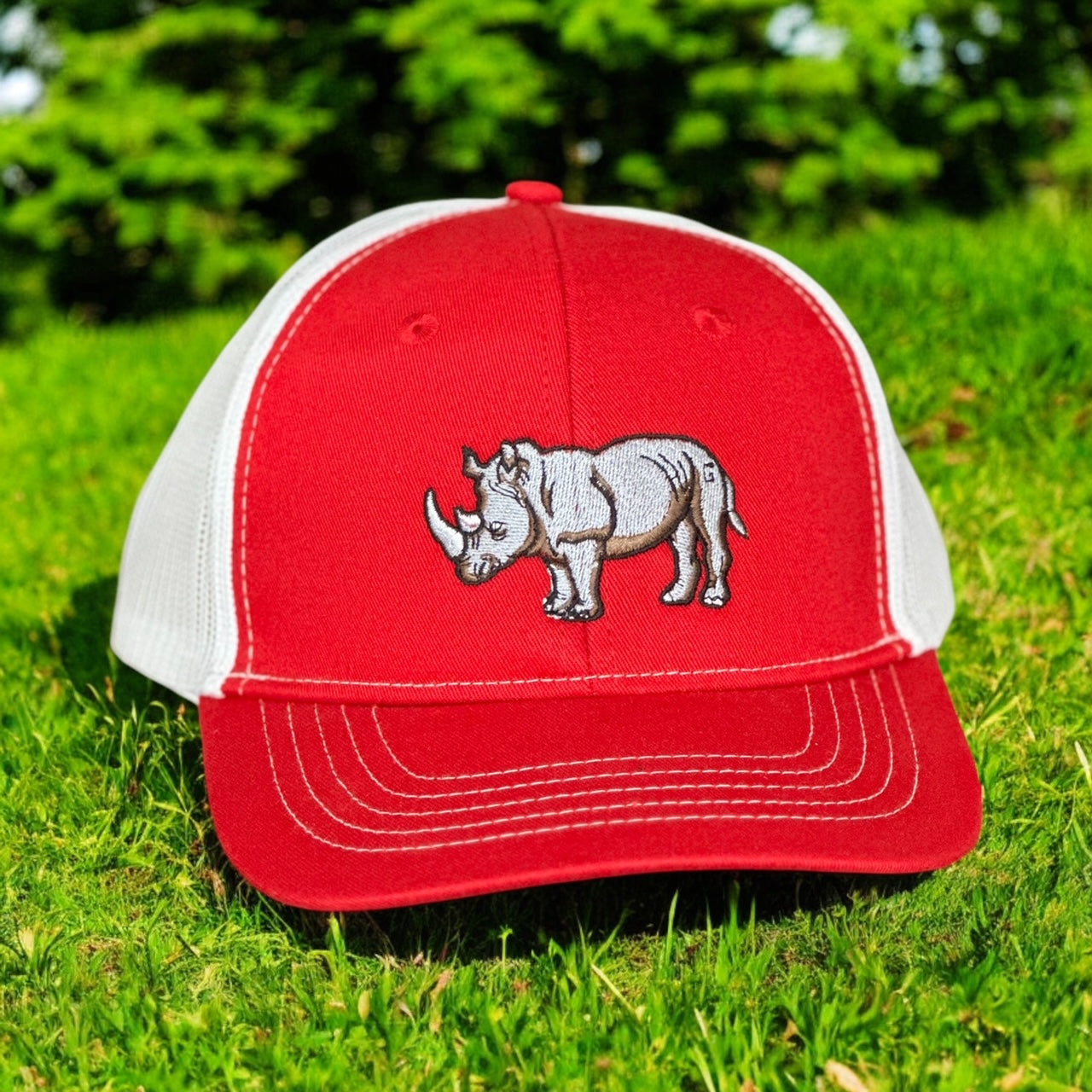 YOUTH- GHC's  Embroidered Rhino Port Authority Red/White