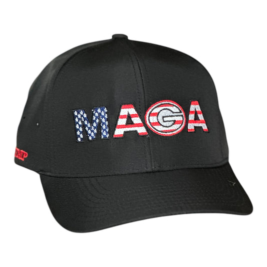 GHC's Embroidered "MAGA" Stars and Stripes Water Repellent Cap/ Black