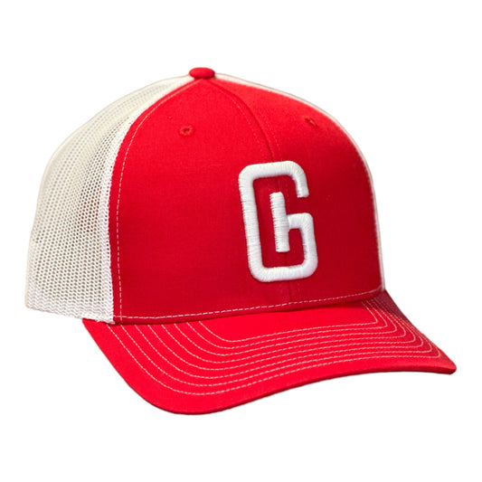 3-D Embroidered Georgia Hat Company Logo Richardson 112 Red/White