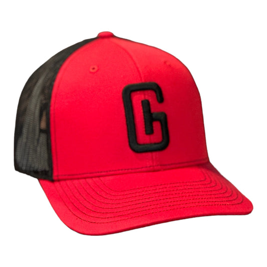 3-D Embroidered Georgia Hat Company Logo Richardson 112 Red/ Black